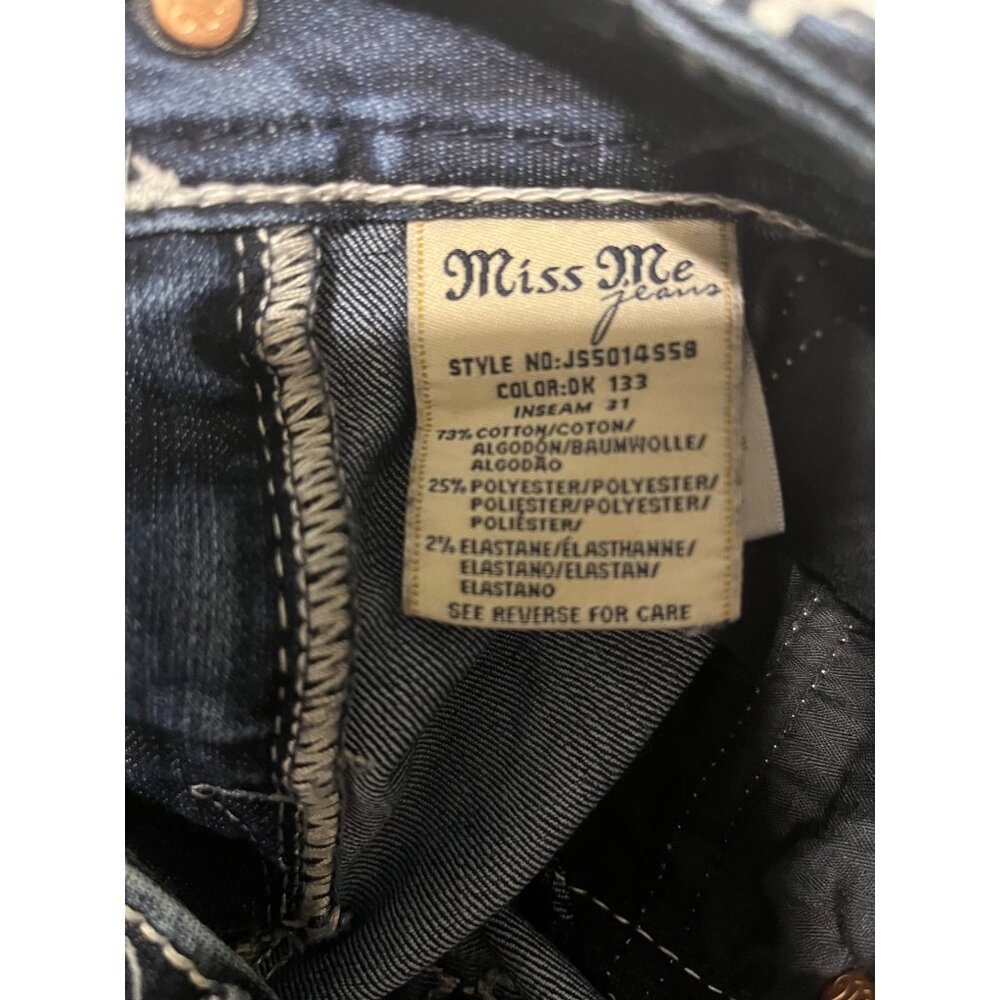 Miss Me Womens Signature Skinny Jeans Size 28 Inseam 31 Dark Wash Cotton Blend D - Picture 5 of 7